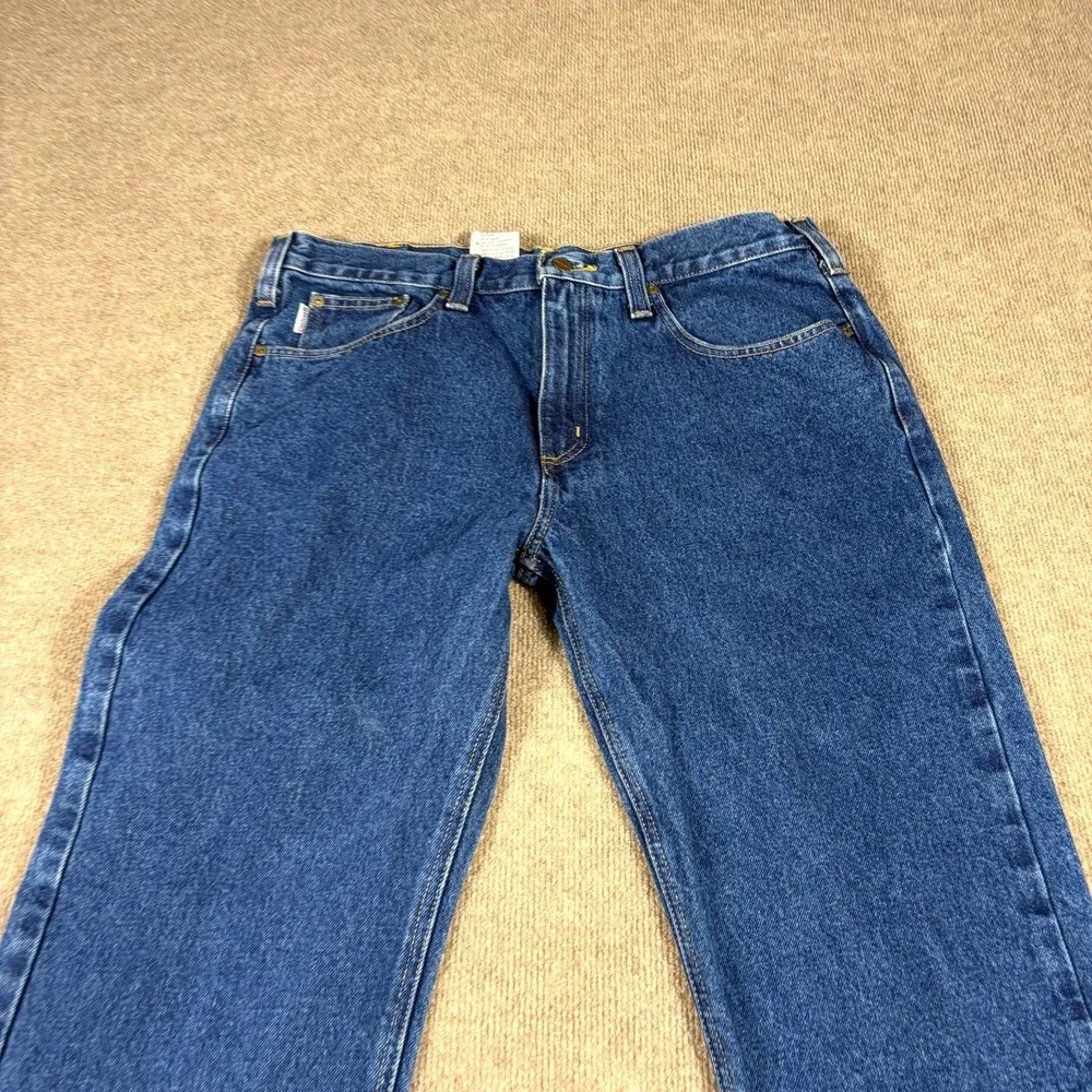 Carhartt Jeans Men 36X30 Blue Denim Cotton Traditional Fit Mid Rise Straight Leg